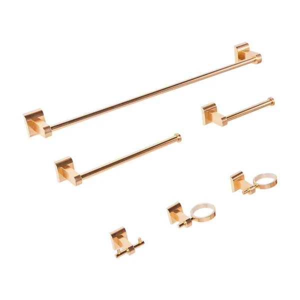6-Piece Bathroom Hardware Set TALARA with Towel Bars and Hooks Gold