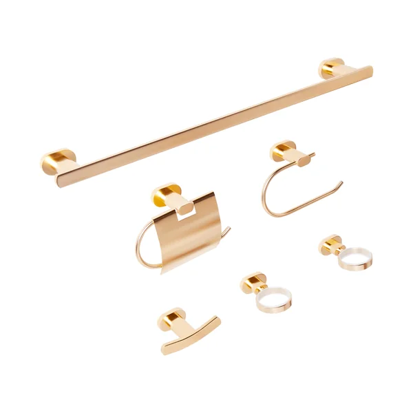 6-Piece Bathroom Hardware Set TOCOPILLA with Towel Bars and Hooks Gold