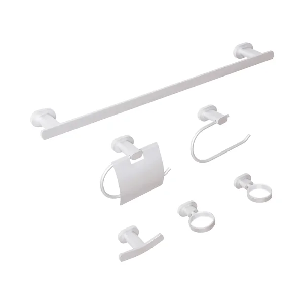 6-Piece Bathroom Hardware Set TOCOPILLA with Towel Bars and Hooks Silver
