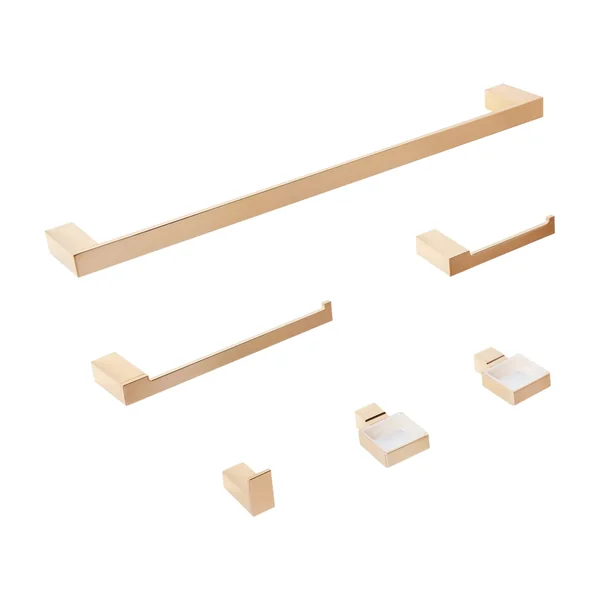 6-Piece Bathroom Hardware Set TUMACO with Towel Bars and Hooks Gold