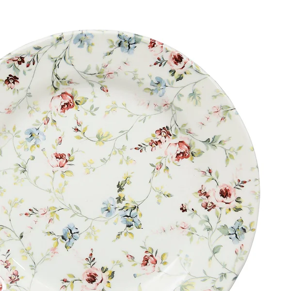 Assiette dessert en faïence multicolore d21cm - fleurs champs