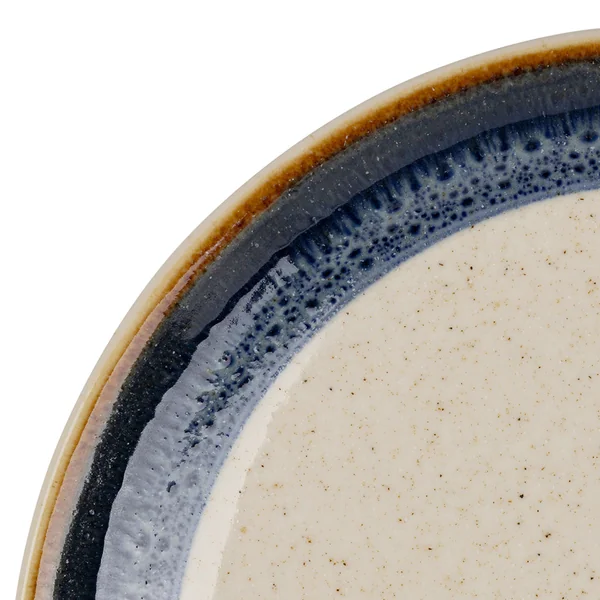 Assiette à dessert en faïence indigo et beige d21cm - Victoria