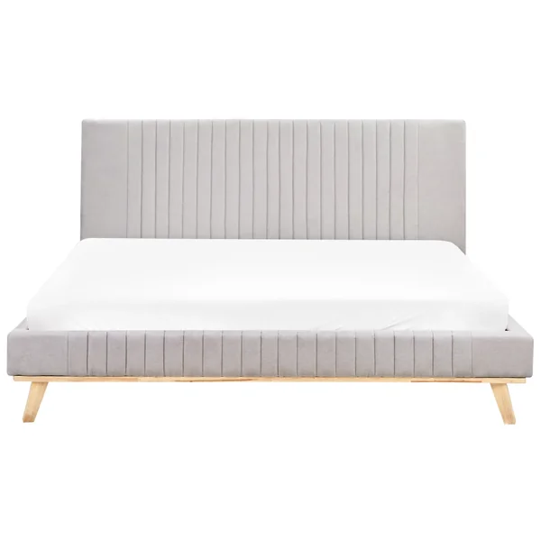 Bed Chenille TALENCE 180 x 200 cm (EU Super King) Light Grey