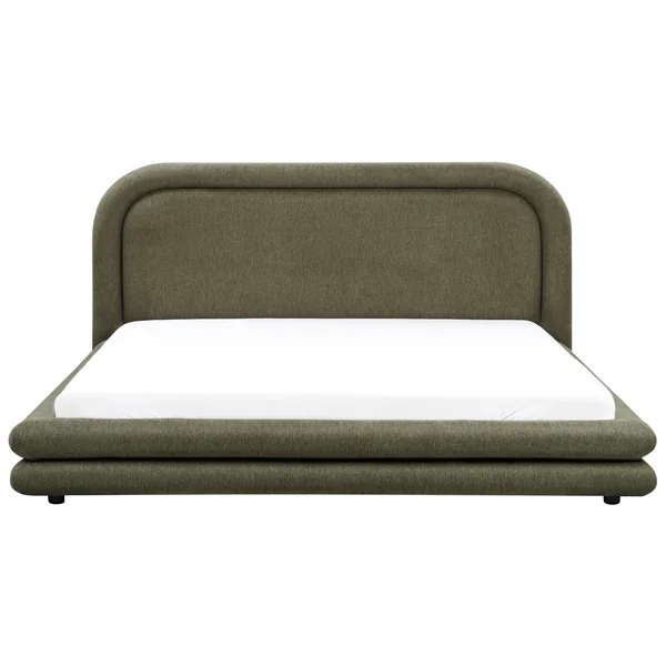 Bed Faux Linen LAVARDENS 180 x 200 cm (EU Super King) Green
