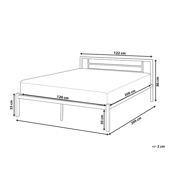 Bed Metal CUSSET 120 x 200 cm (EU Small Double) Black
