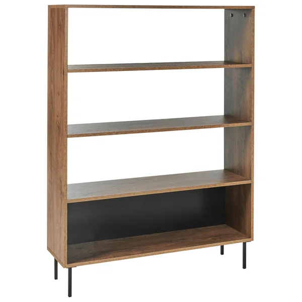 Bibliothèque 4 étagères NANTON 140 cm Marron foncé