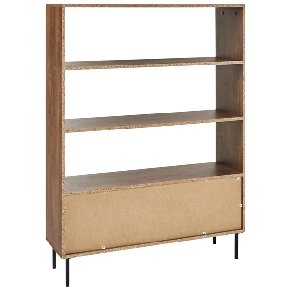 Bibliothèque 4 étagères NANTON 140 cm Marron foncé