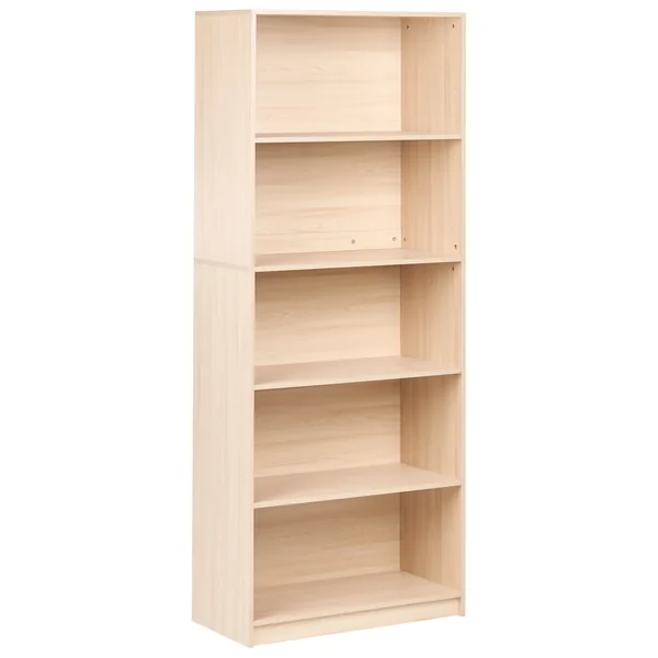 Bibliothèque 5 étagères ZEHNA 197 cm Marron clair
