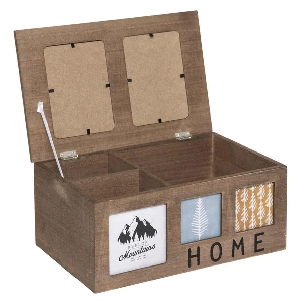 BOITE BOIS HOME MULTICOLORE D.28X18X12.5CM