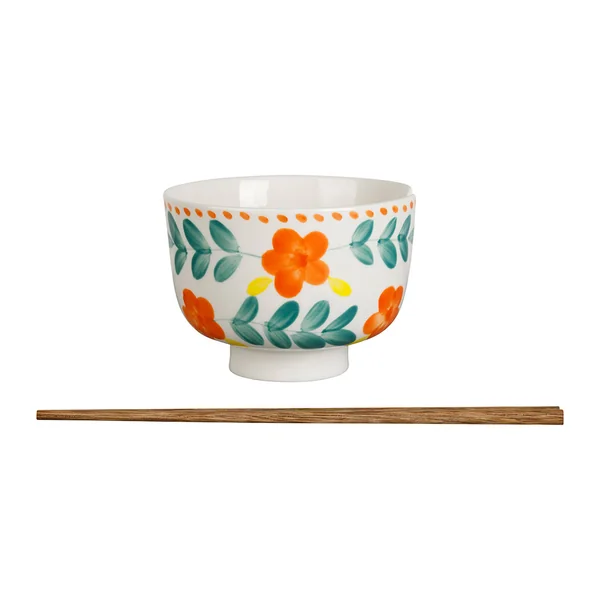 Bol en grès multicolore avec baguettes d14cm - Bellagio