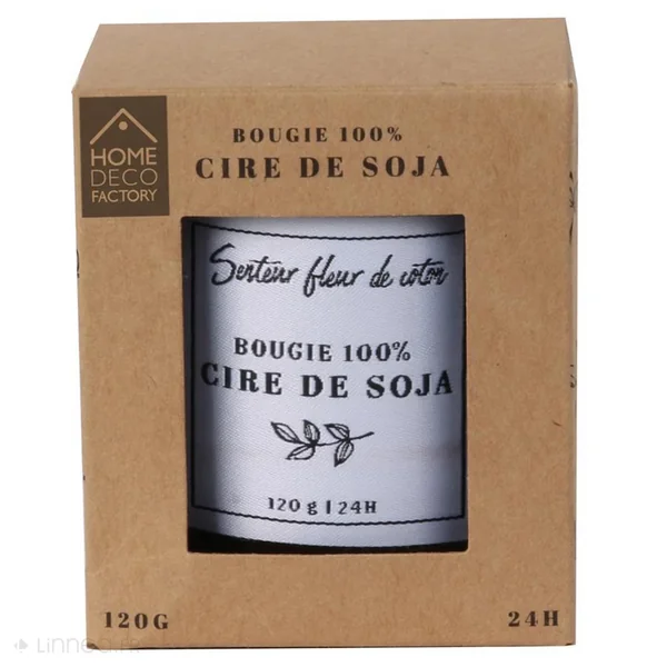 Bougie parfumée 100% cire de soja senteur fleur de coton collection SOYA