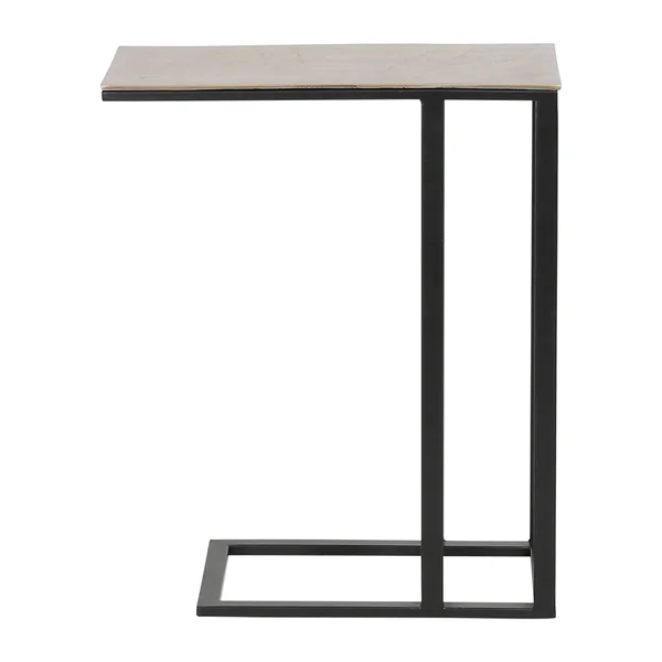 Bout de canape en aluminium et fer doré et noir - Felia