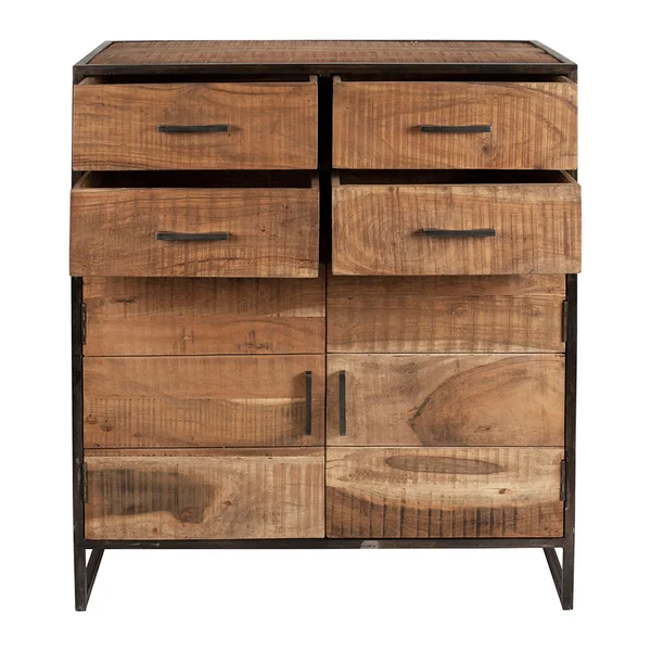 Buffet bas en acacia et fer 2 portes H105cm -Factory