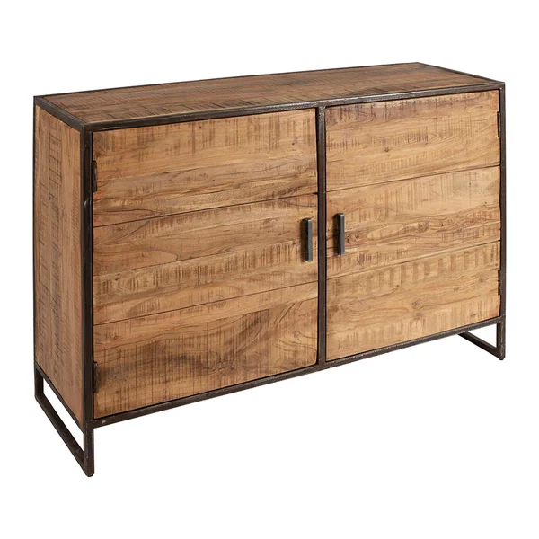 Buffet bas en acacia et fer 2 portes H90cm - Factory