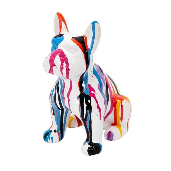 Bulldog en céramique multicolore h20cm