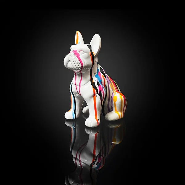 Bulldog en céramique multicolore h20cm