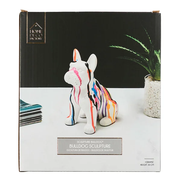 Bulldog en céramique multicolore h20cm