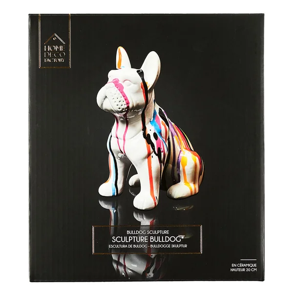 Bulldog en céramique multicolore h20cm