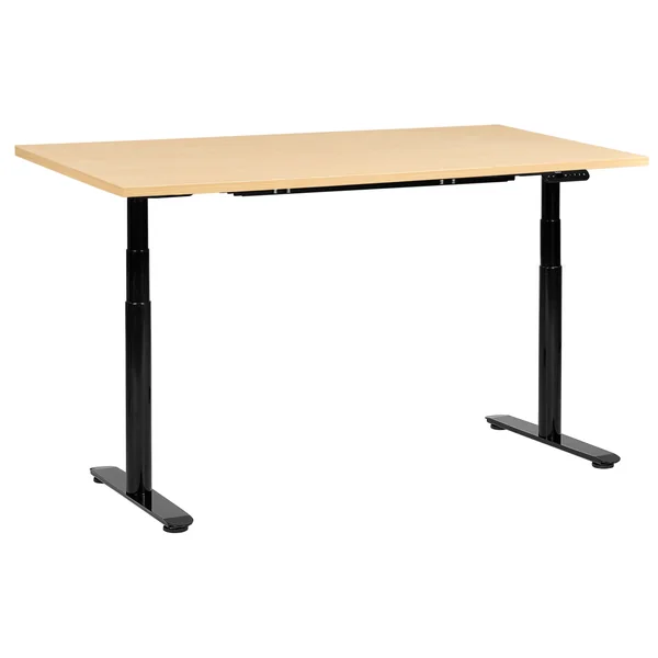 Bureau réglable en hauteur électriquement DESTINAS Noir/marron clair 160 cm 72 cm