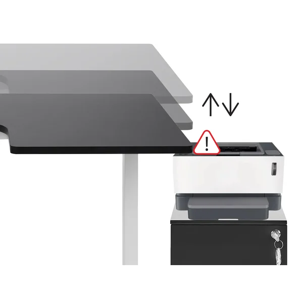 Bureau réglable en hauteur électriquement DESTINAS Noir/marron clair 160 cm 72 cm