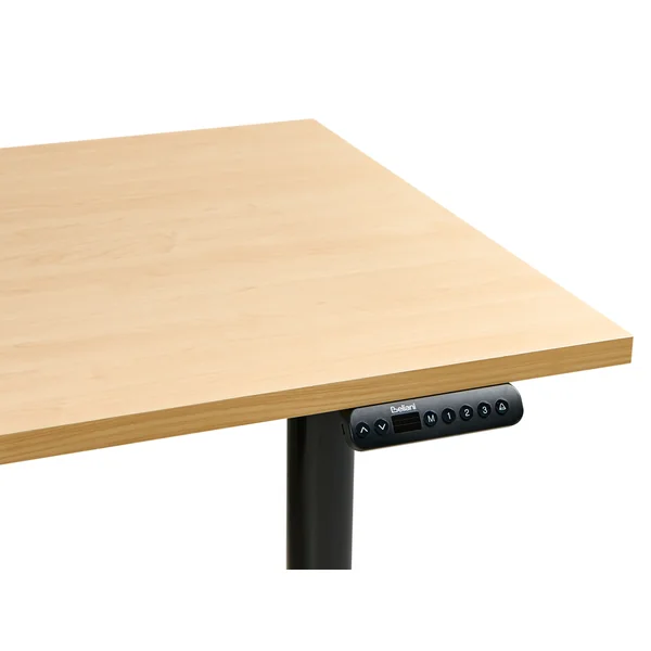 Bureau réglable en hauteur électriquement DESTINAS Noir/marron clair 160 cm 72 cm