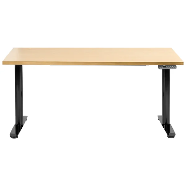 Bureau réglable en hauteur électriquement DESTINAS Noir/marron clair 160 cm 72 cm