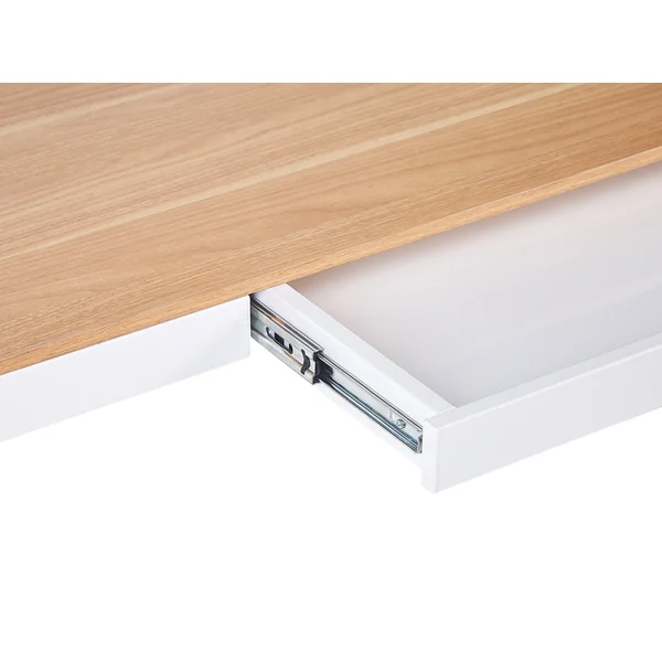 Bureau réglable en hauteur électriquement KENLY Marron/blanc 120 cm 60 cm avec port USB