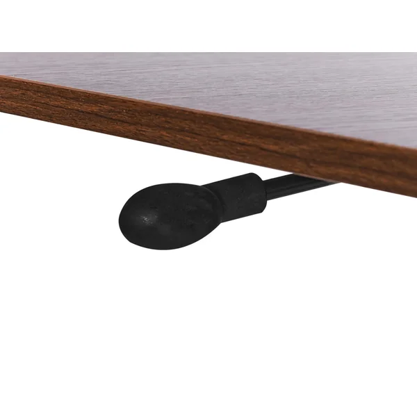 Bureau réglable manuellement en hauteur pour ordinateur portable ACADEMIA Marron foncé 65 cm 48 cm avec roues