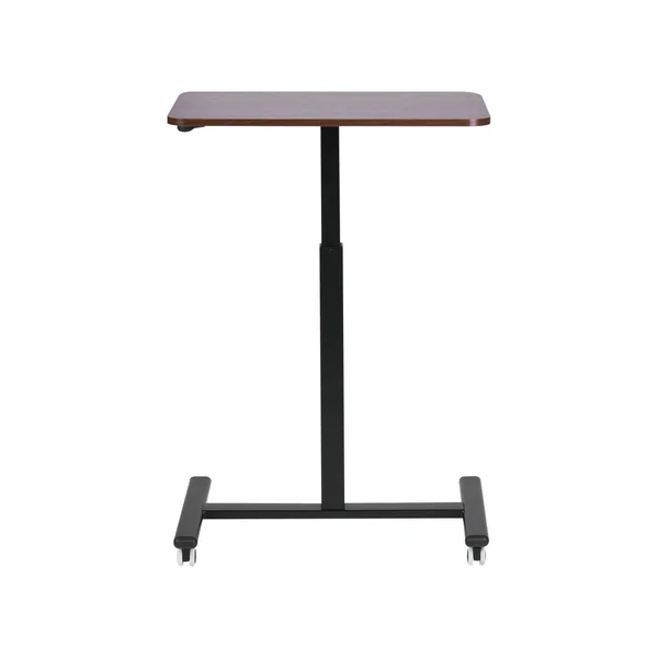 Bureau réglable manuellement en hauteur pour ordinateur portable ACADEMIA Marron foncé 65 cm 48 cm avec roues