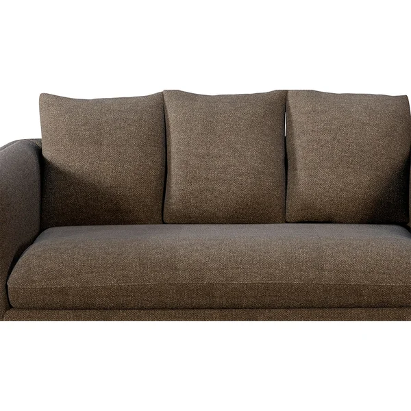 Canapé convertible 2 places Basile - Tissu Velouté Epais - Storm Beige