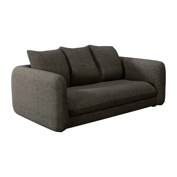 Canapé convertible bultex 2 places Basile - Tissu Velouté Epais - Storm Gris