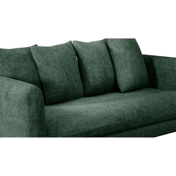 Canapé convertible bultex 3 places Basile - Tissu Velouté - Dany Vert Grisé