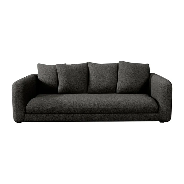 Canapé convertible bultex 4 places Basile - Tissu Texturé - Jazz Gris graphite