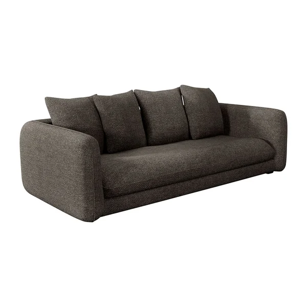 Canapé convertible bultex 4 places Basile - Tissu Velouté Epais - Storm Gris