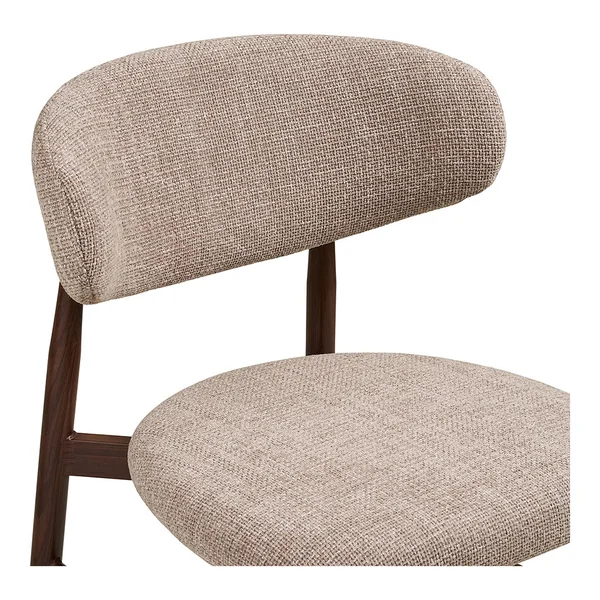 Chaise de bar en tissu sable et métal effet noyer h65cm - Lena