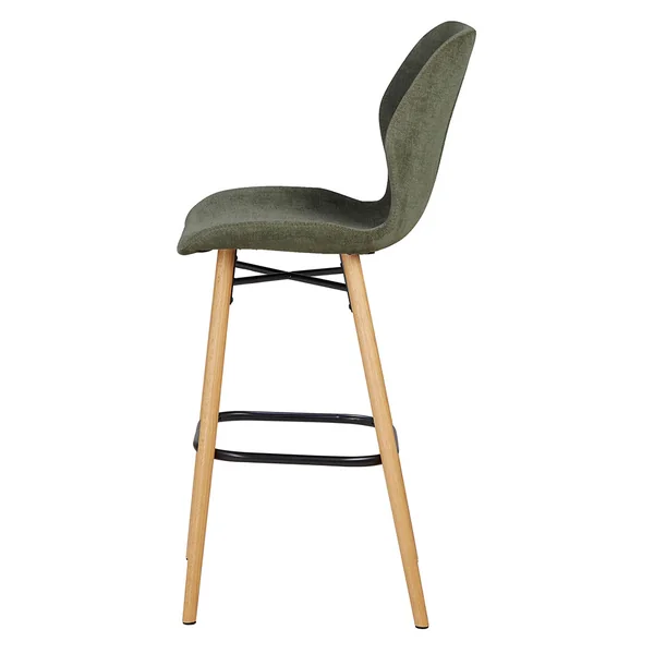 Chaise de bar en tissu soft touch vert bouteille h65cm - Keri