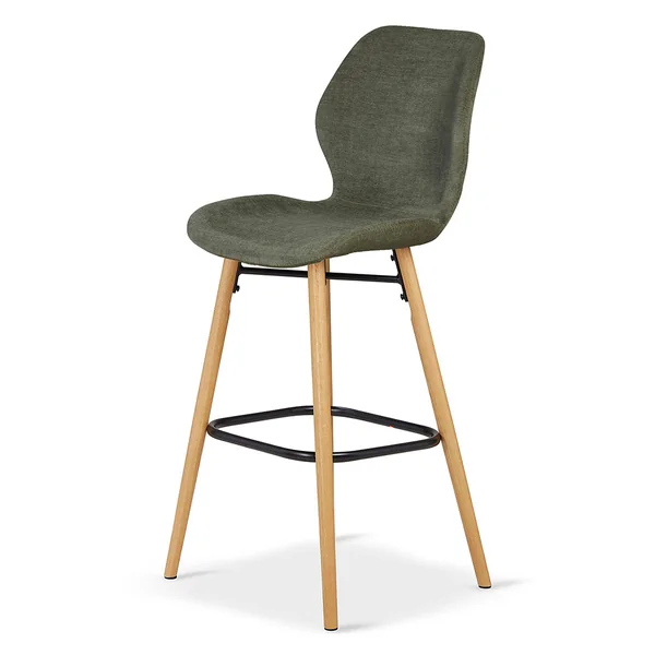 Chaise de bar en tissu soft touch vert bouteille h65cm - Keri