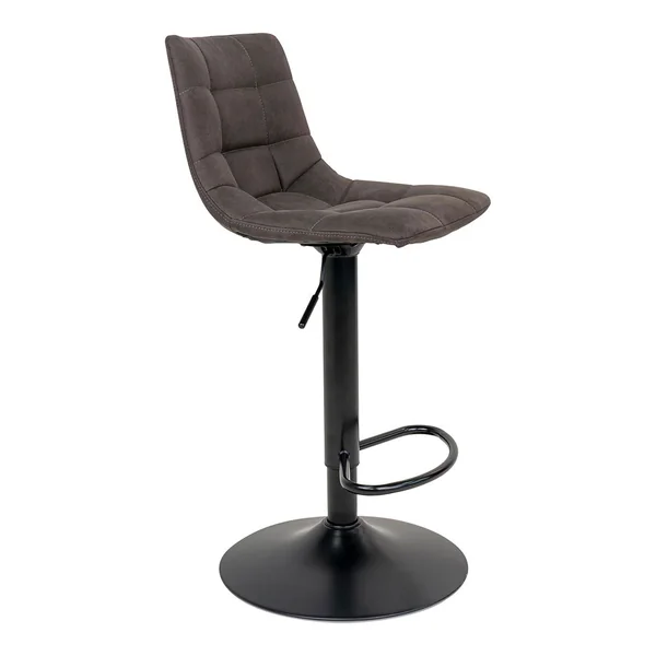 Chaise de bar pivantante réglable h88-108cm en microfibre marron - Middelfart
