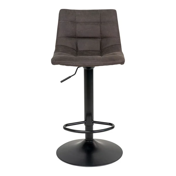 Chaise de bar pivantante réglable h88-108cm en microfibre marron - Middelfart
