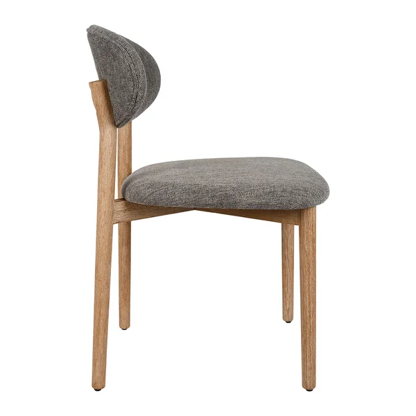 Chaise de salle à manger en peuplier et lin gris foncé - Cautret