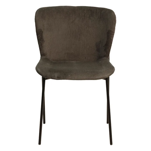 Chaise de salle à manger en velours côtelé gris foncé - Holden