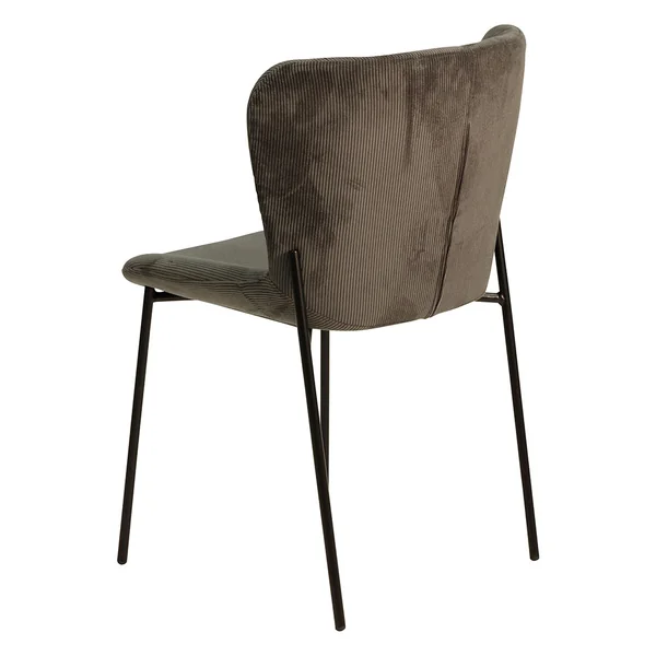 Chaise de salle à manger en velours côtelé gris foncé - Holden