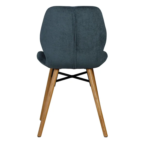 Chaise salle à manger en tissu soft touch bleu foncé - Keri