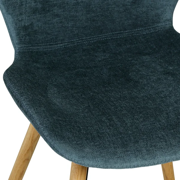 Chaise salle à manger en tissu soft touch bleu foncé - Keri