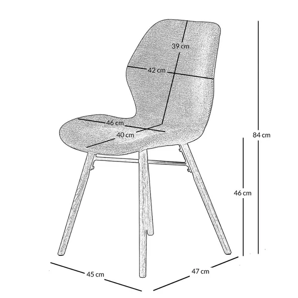 Chaise salle à manger en tissu soft touch bleu foncé - Keri