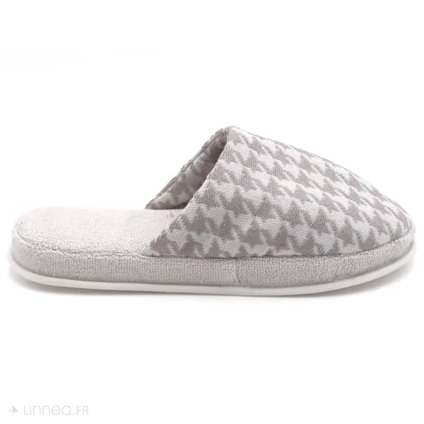 Chaussons de bain PIED-DE-POULE beige taille Small (S) du 36 au 38
