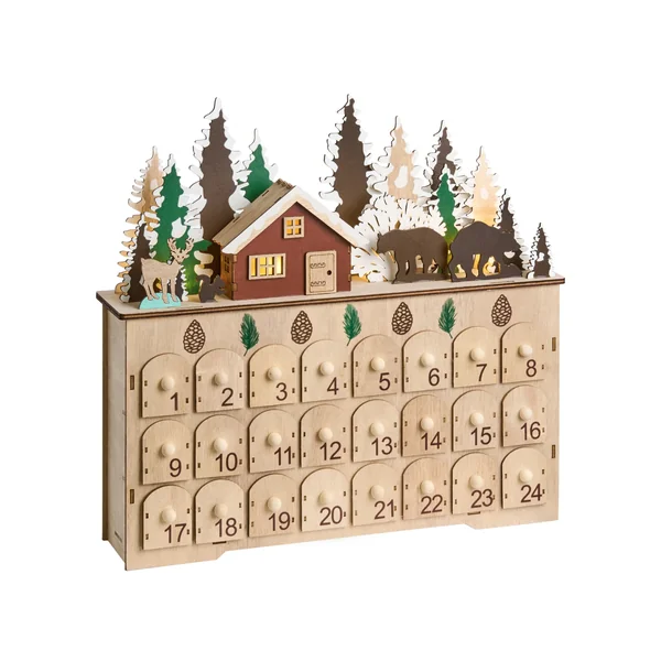 Christmas Decoration LED HELIN Advent Calendar 33 cm Light Brown