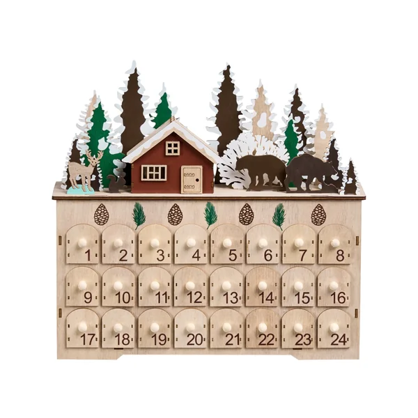 Christmas Decoration LED HELIN Advent Calendar 33 cm Light Brown
