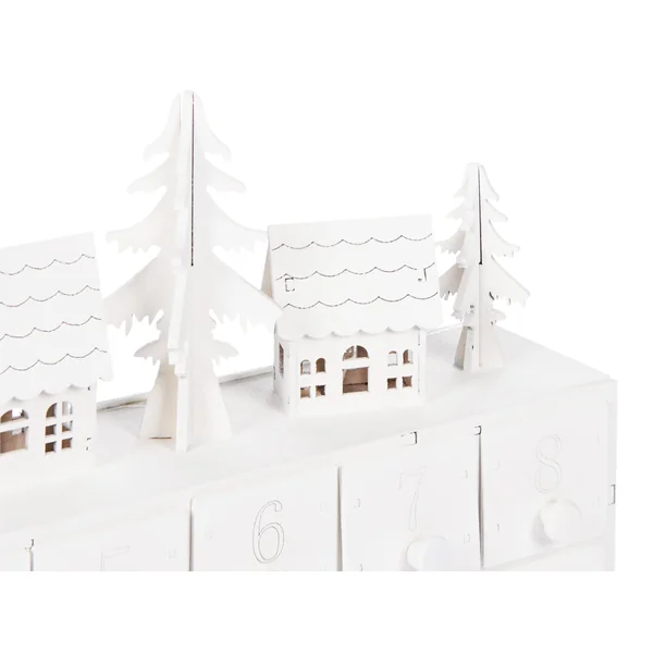 Christmas Decoration LED MUONIO Advent Calendar 24 cm White
