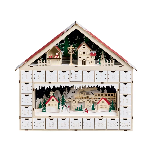 Christmas Decoration LED NISSER Advent Calendar 44 cm Light Brown